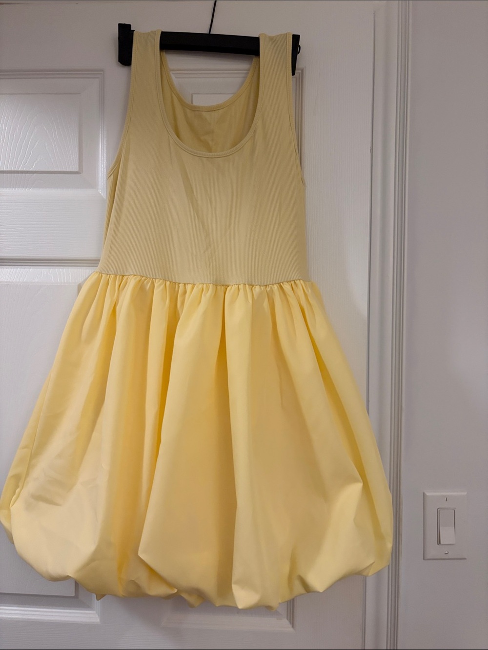 Yellow Bubble Hem Dress - Sleeveless